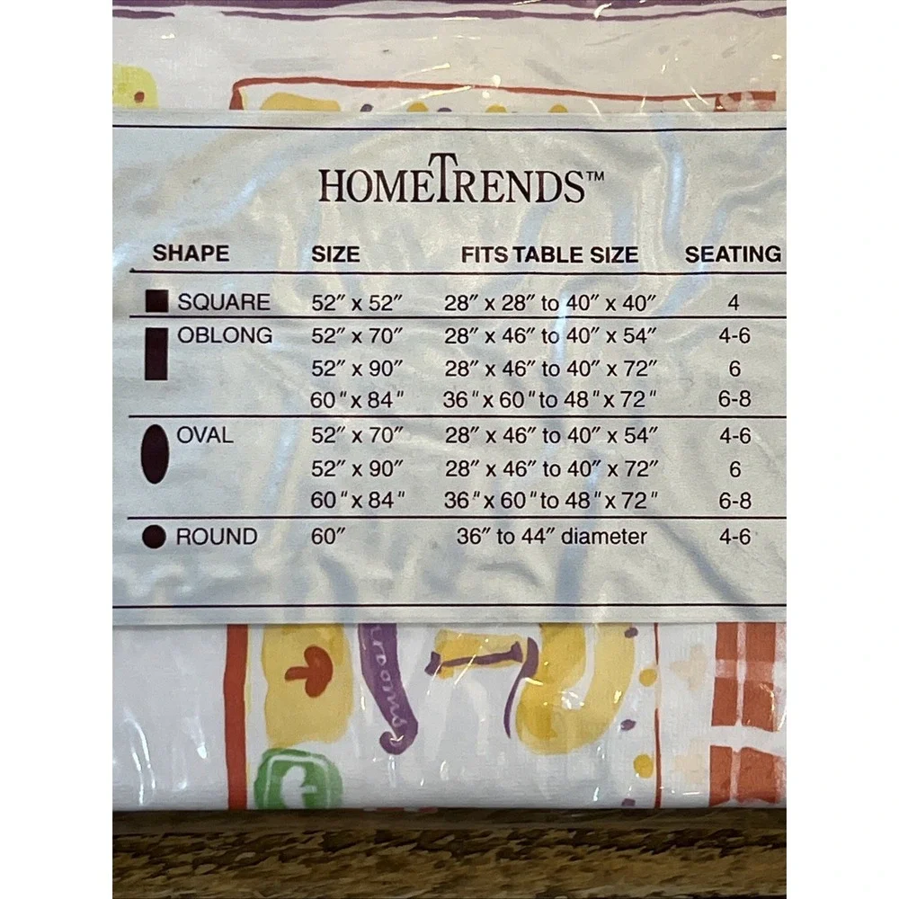 VTG HomeTrends Vinyl Tablecloth Flannel Backed Garden Vegetables 60